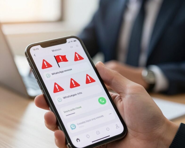 sinais de alerta em mensagens do WhatsApp