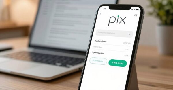 mensagem de transferência e comprovante de pagamento