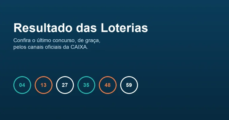 Ilustração com bolas de loteria numeradas representando o resultado das loterias